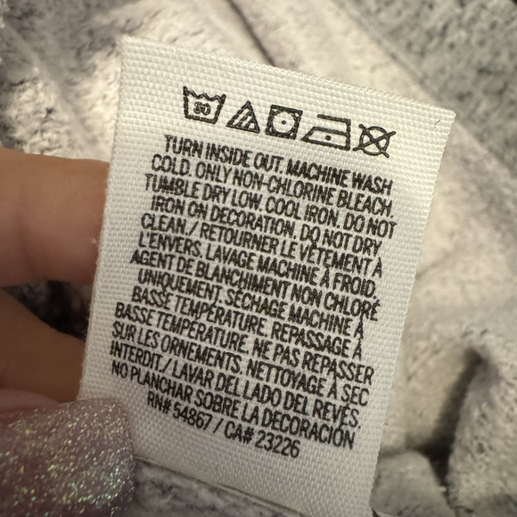 PINK Victoria’s Secret Campus Crew Full Zip Up Hooded Sweater Jacket Grey Large - Picture 7 of 7